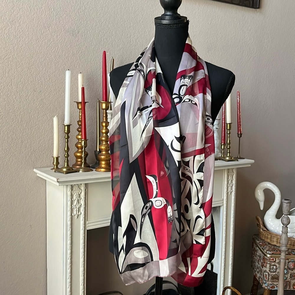 @ Andrew Williams, silk scarf Hummingbird Design